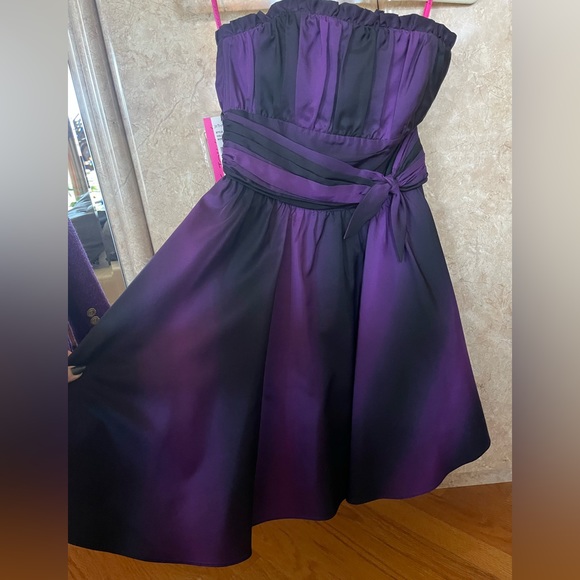 NEW WITH TAGS BETSEY JOHNSON COCKTAIL DRESS BLACK/PURPLE SZ 2 - Picture 1 of 5